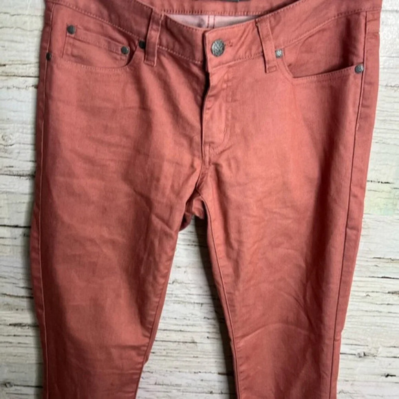 Prana kayla jeans pants mid rise salmon color outdoor wear skinny stretch size 4 - Picture 3 of 8